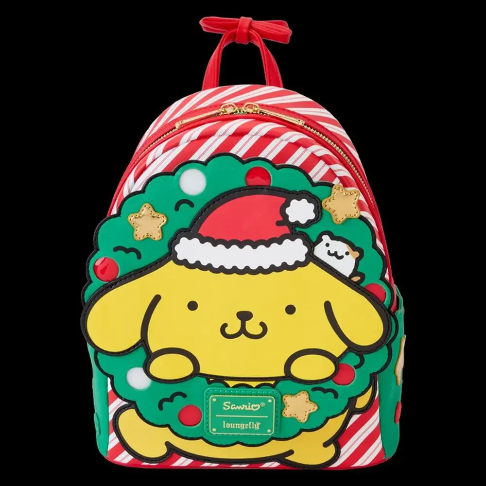Unisex Loungefly Pompompurin Christmas Light-Up Mini Backpack Red Green